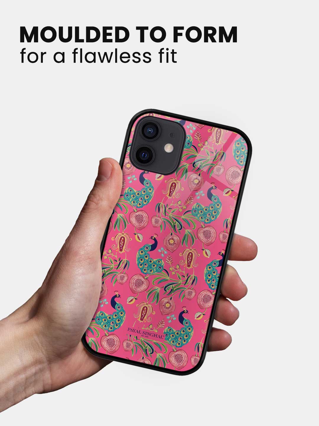 Payal Singhal Anaar and Mor Pink - iPhone 12 Glass Cover