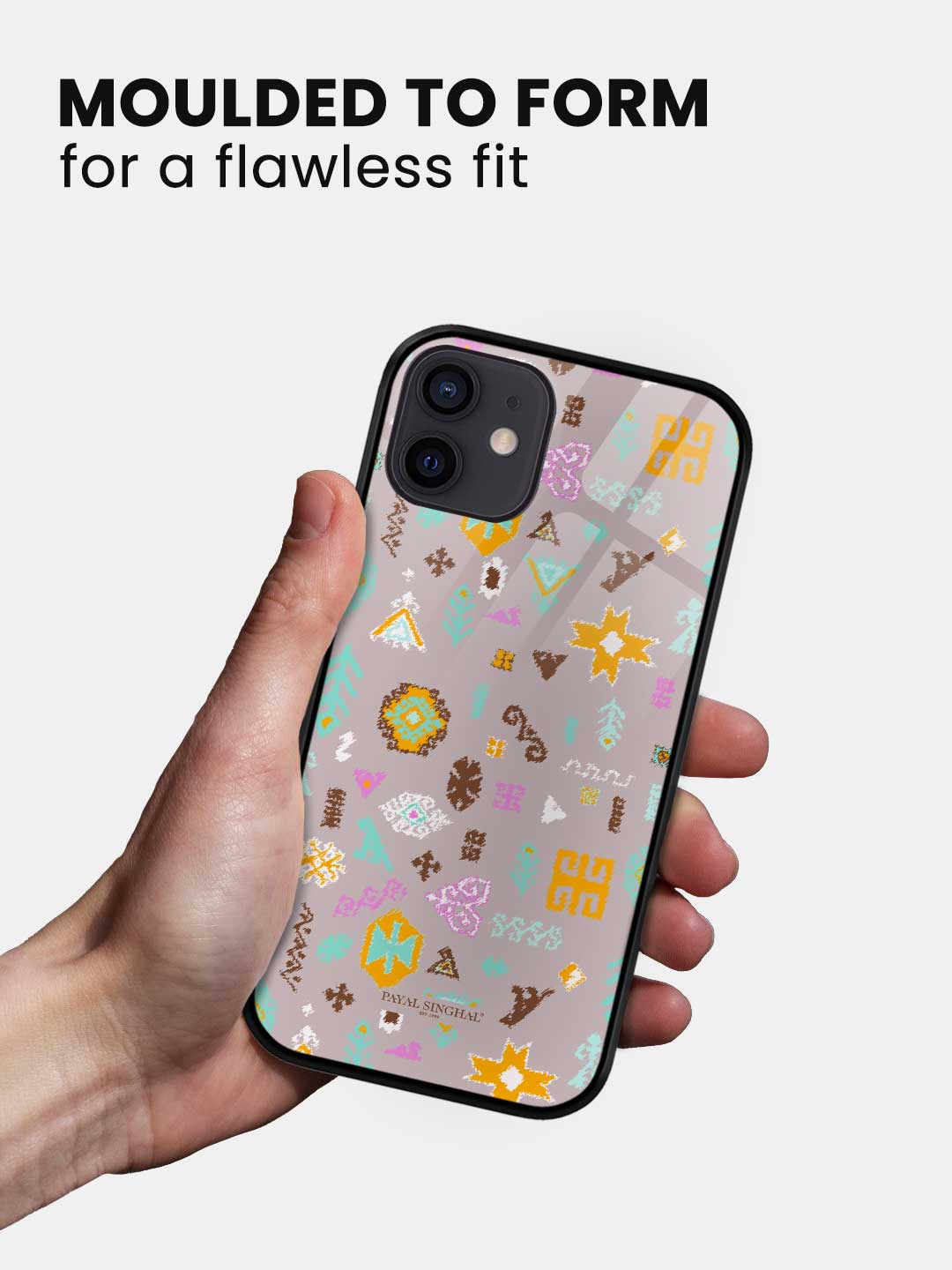 Payal Singhal Bandhani Kilim Lavender Orange - iPhone 12 Glass Cover