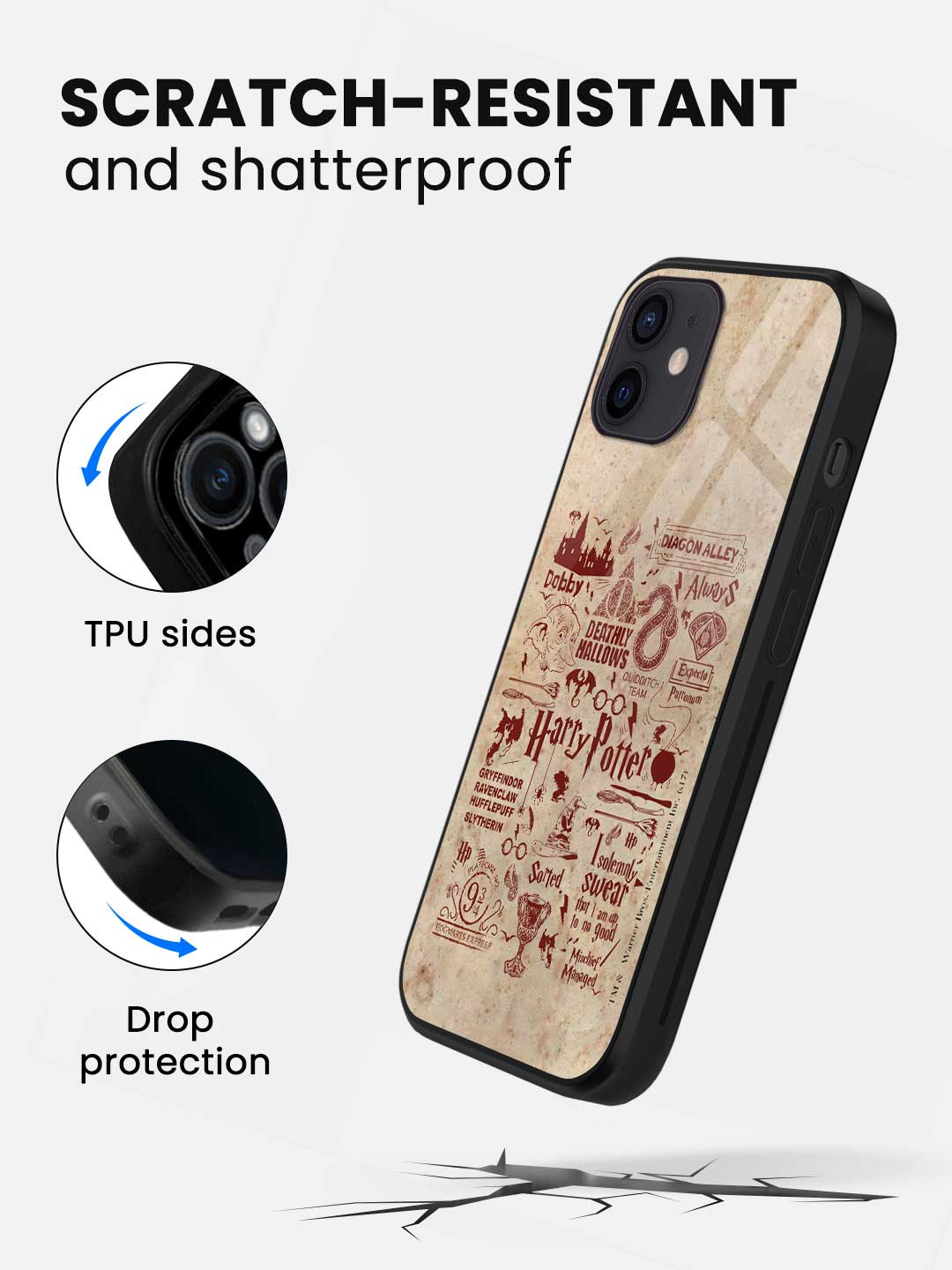 Harry Potter Infographic Red - iPhone 12 Glass Cover