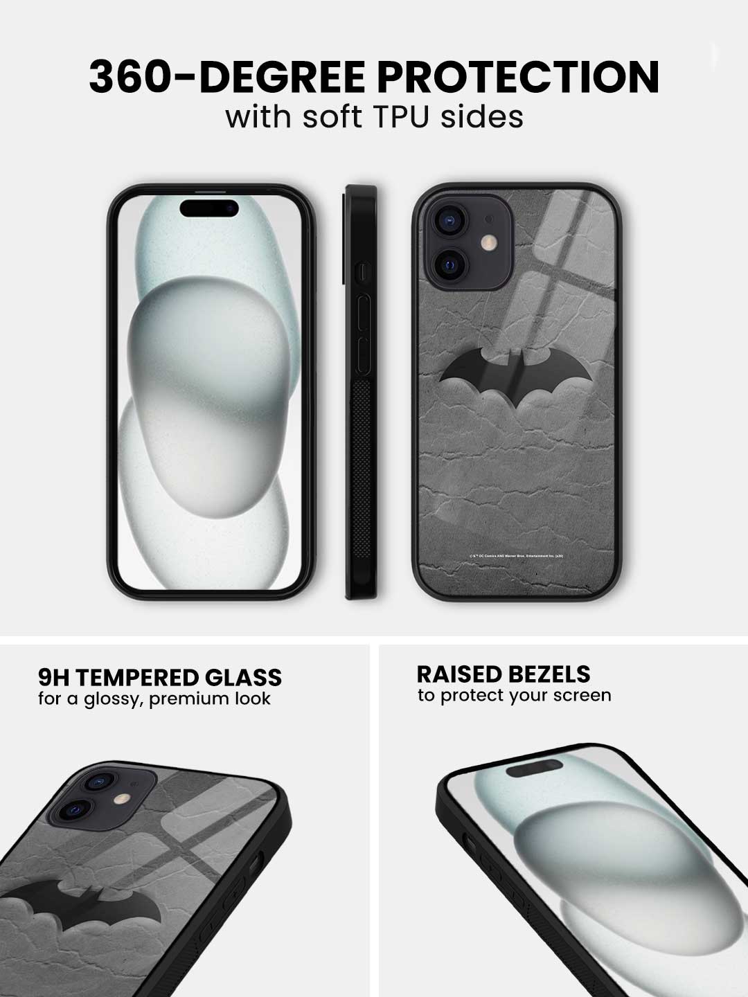 Fade Out Batman - iPhone 12 Glass Cover