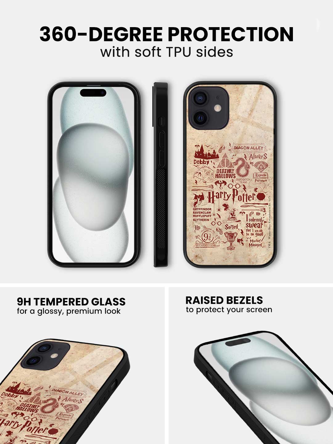 Harry Potter Infographic Red - iPhone 12 Glass Cover