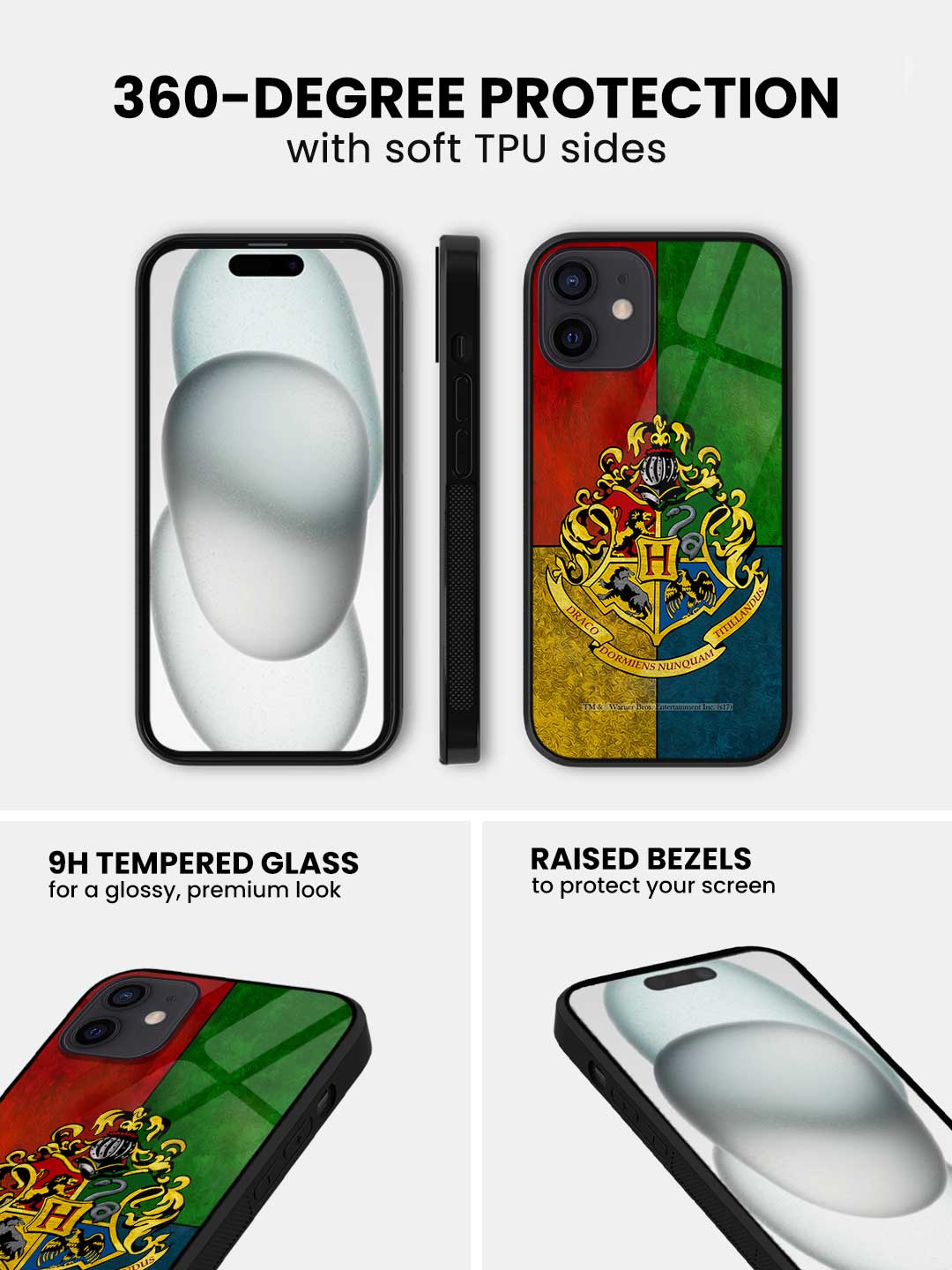Hogwarts Sigil United - iPhone 12 Glass Cover