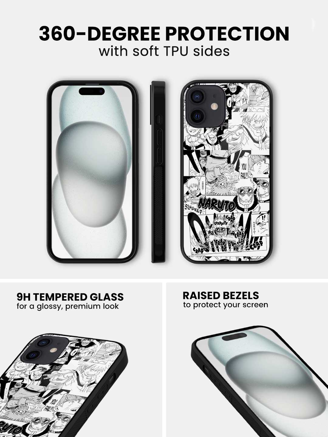 Naruto Collage - iPhone 12 Glass Cover