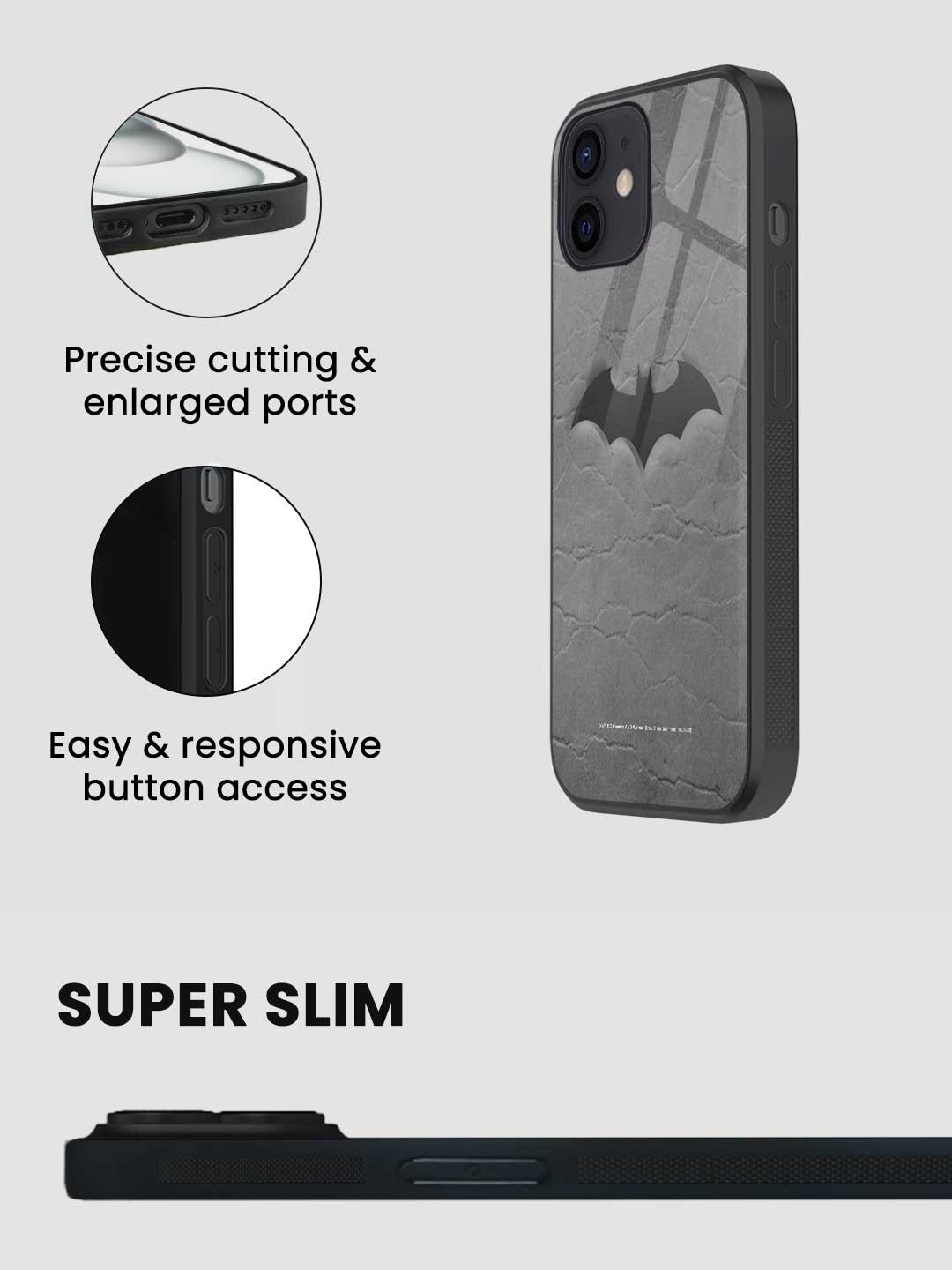 Fade Out Batman - iPhone 12 Glass Cover