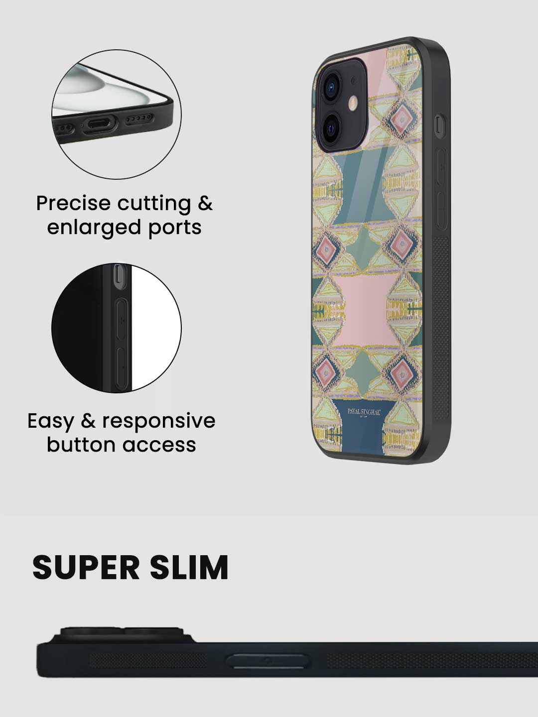 Payal Singhal Aztec Green - iPhone 12 Glass Cover