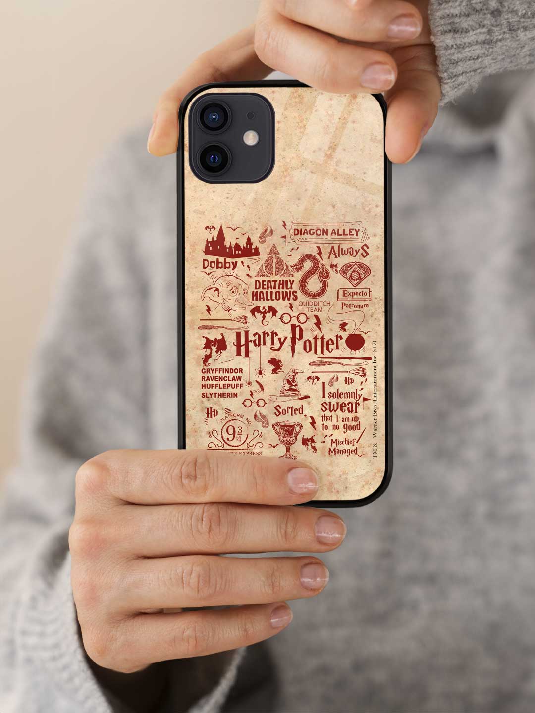 Harry Potter Infographic Red - iPhone 12 Glass Cover