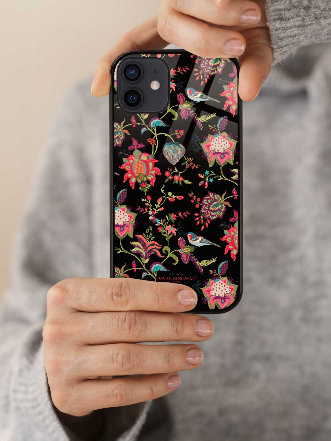 Payal Singhal Chidiya Black - iPhone 12 Glass Cover
