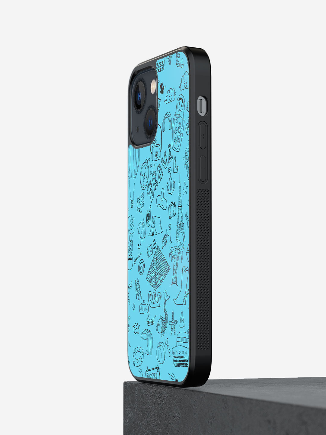 Travel Doodle Blue - iPhone 13 Cover
