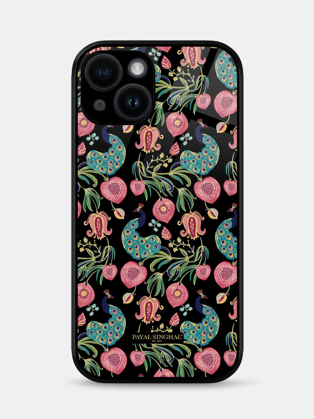 Payal Singhal Anaar and Mor Black - iPhone 13 Glass Cover
