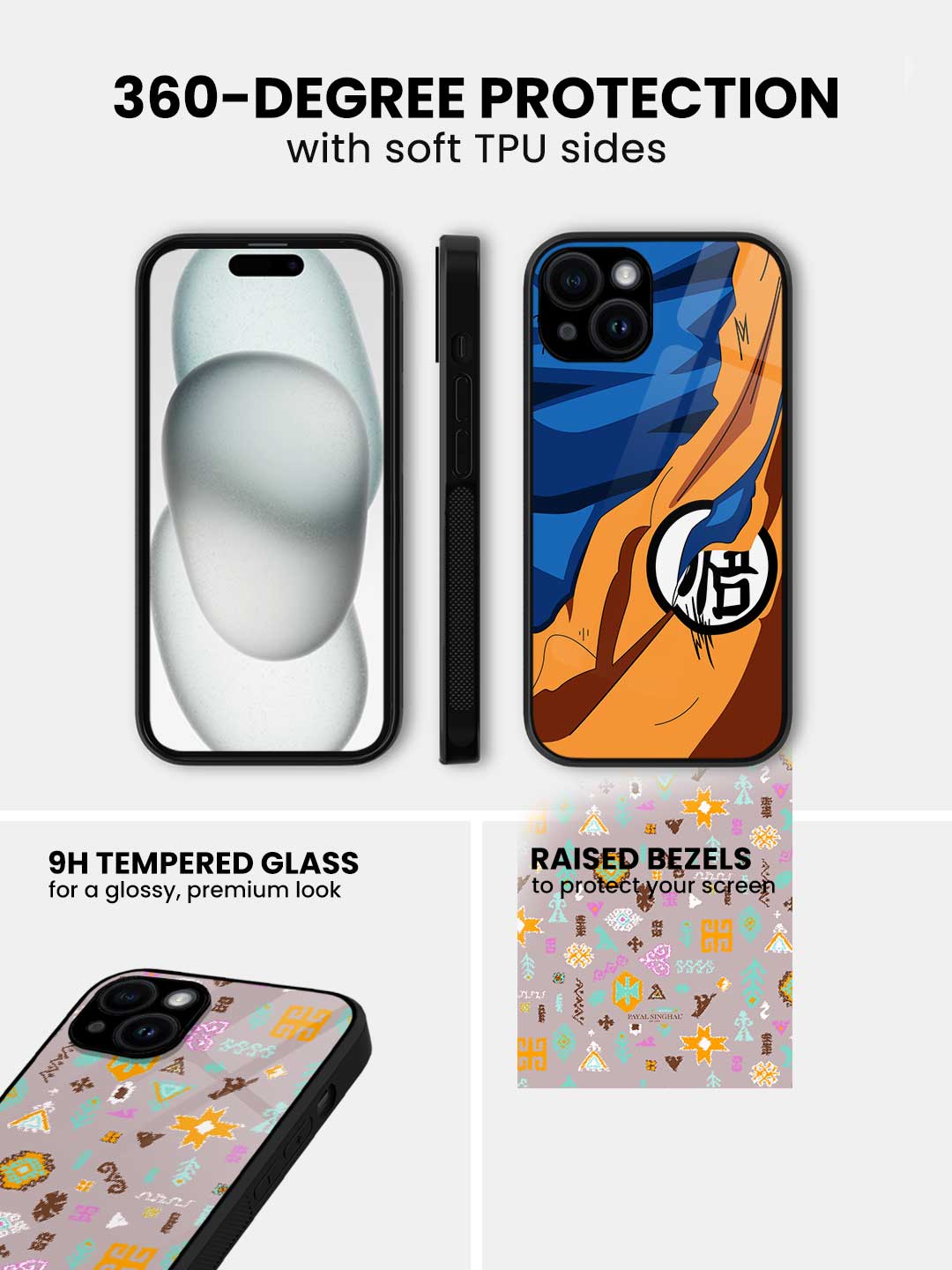 Payal Singhal Bandhani Kilim Lavender Orange - iPhone 13 Glass Cover