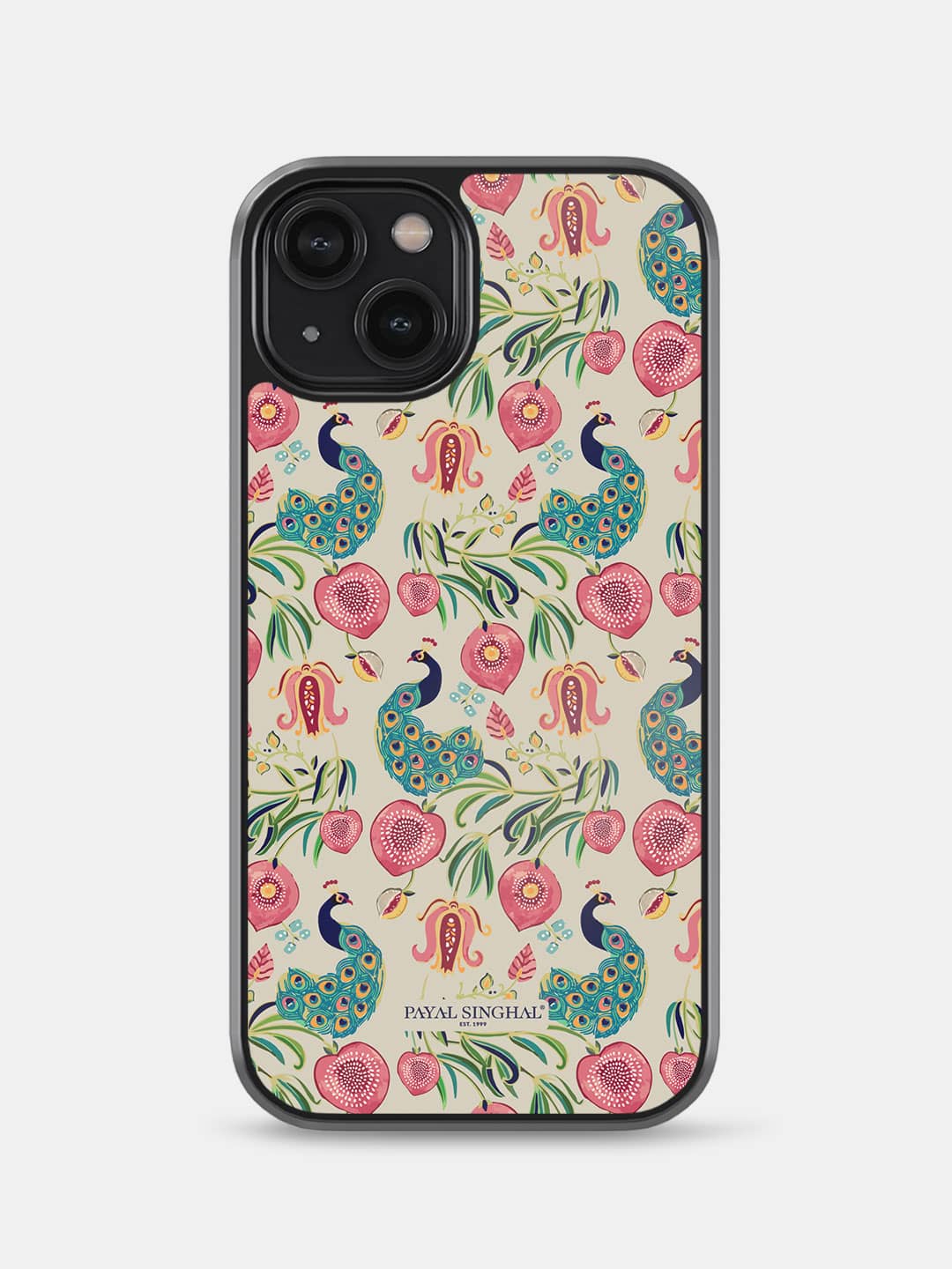 Payal Singhal Anaar and Mor Beige - iPhone 14 Bumper Cover