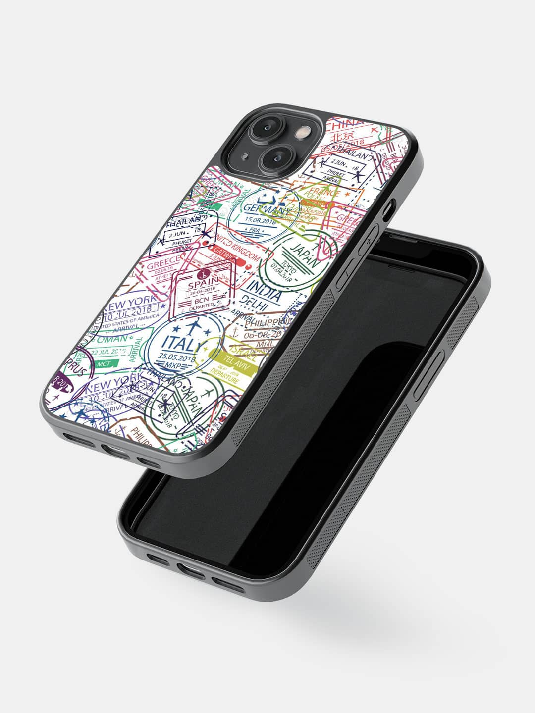 Immigration Stamps White - iPhone 14 Cover