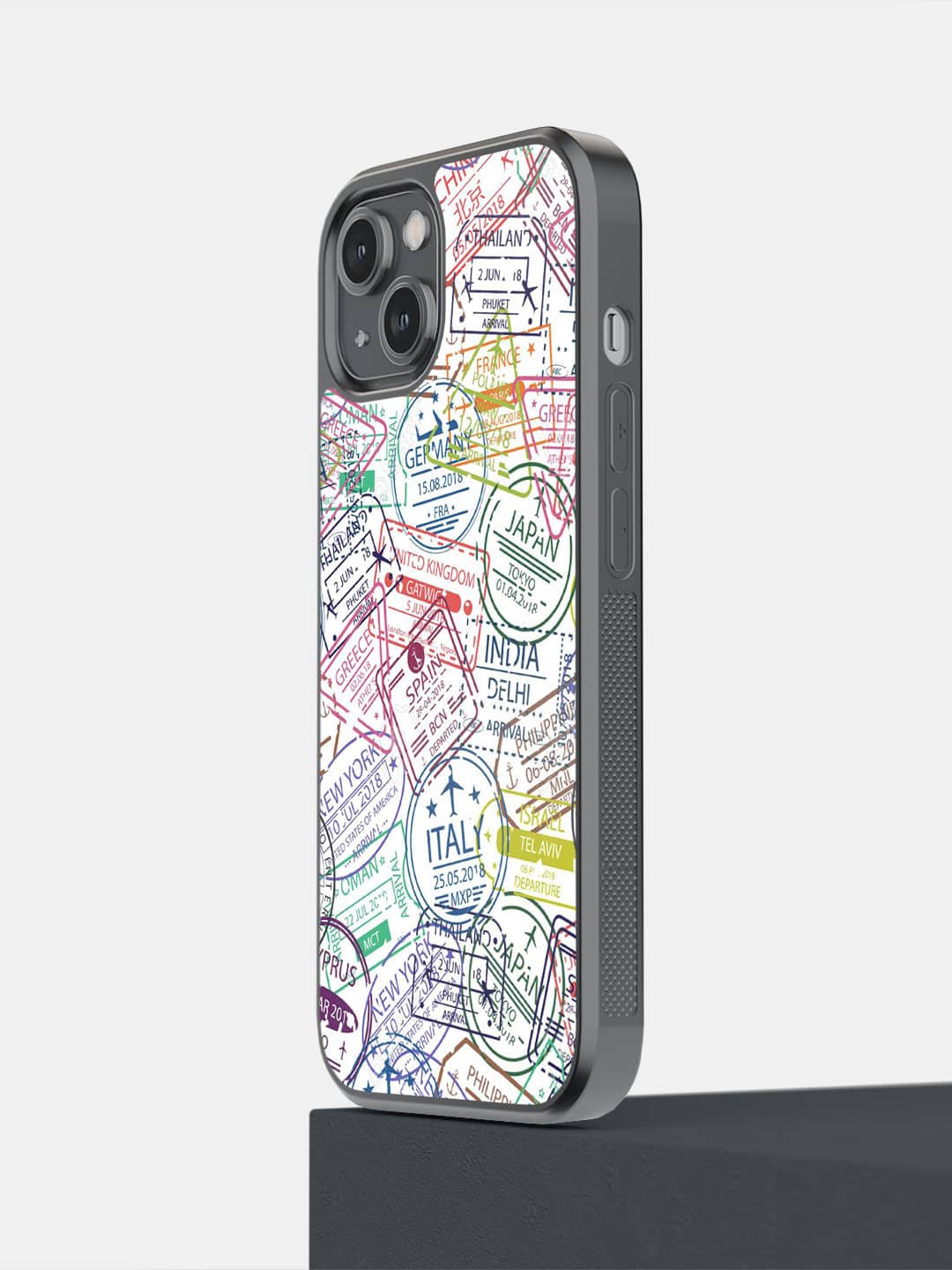 Immigration Stamps White - iPhone 14 Cover