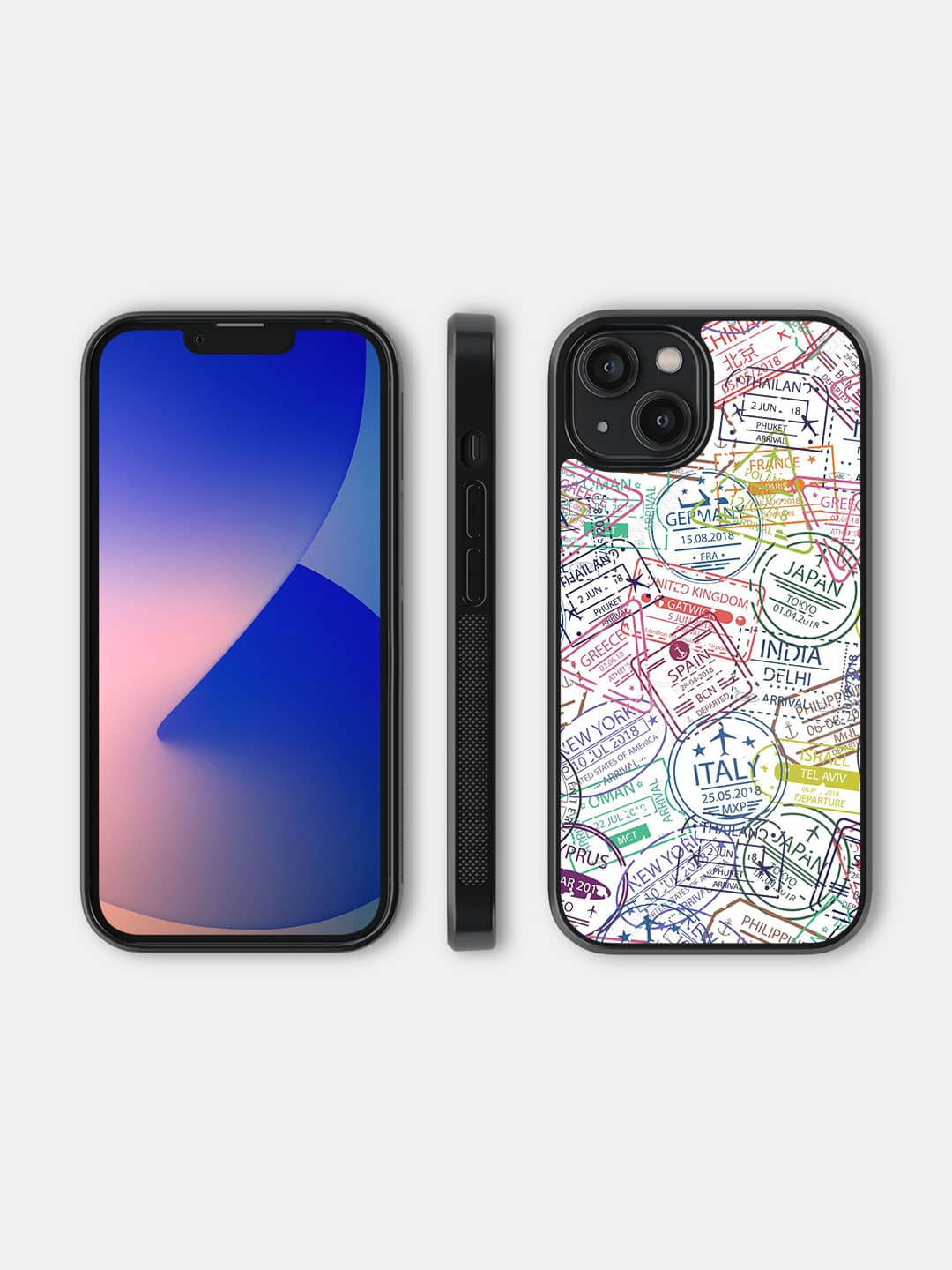 Immigration Stamps White - iPhone 14 Cover