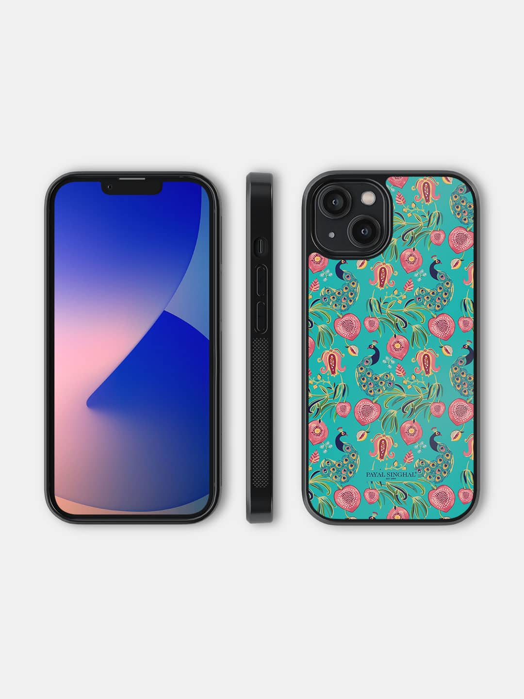 Payal Singhal Anaar and Mor Teal - iPhone 14 Bumper Cover