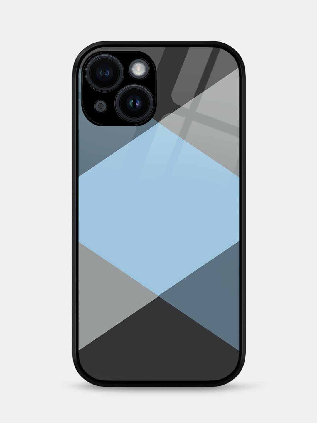 Criss Cross Blue - iPhone 15 Glass Cover