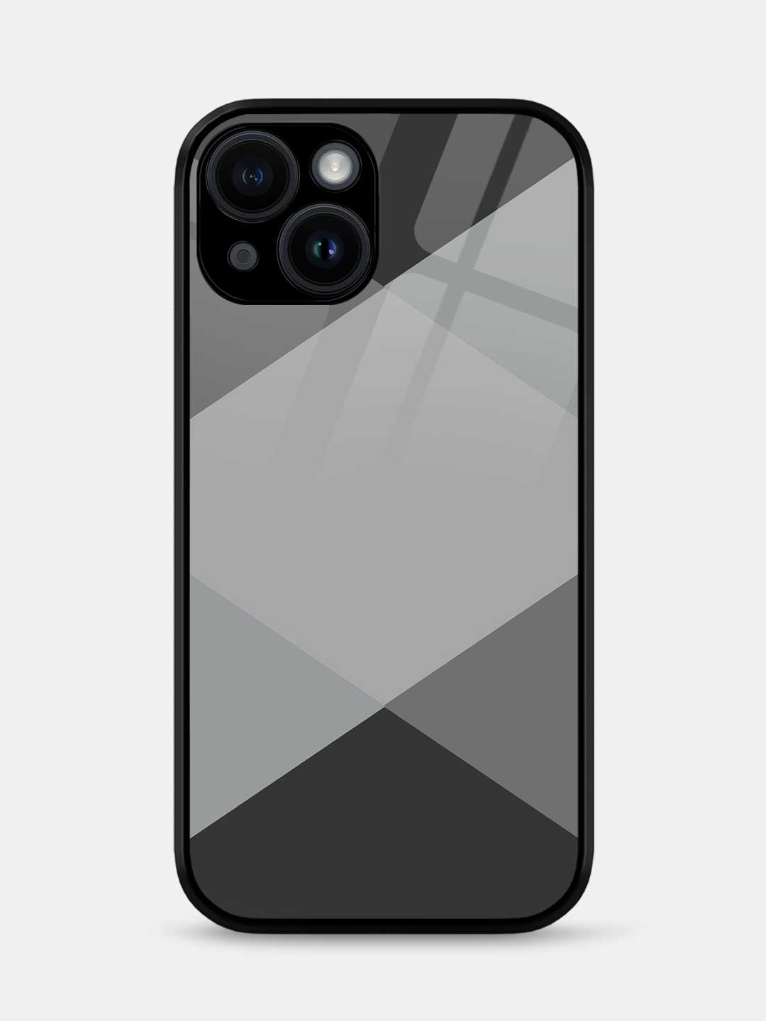Criss Cross Grey - iPhone 15 Glass Cover