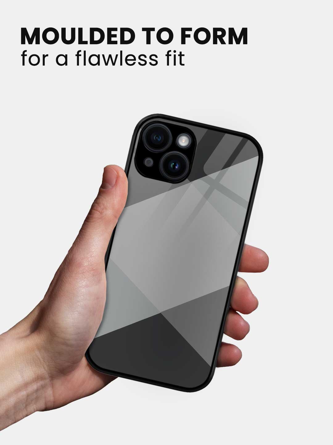 Criss Cross Grey - iPhone 15 Glass Cover