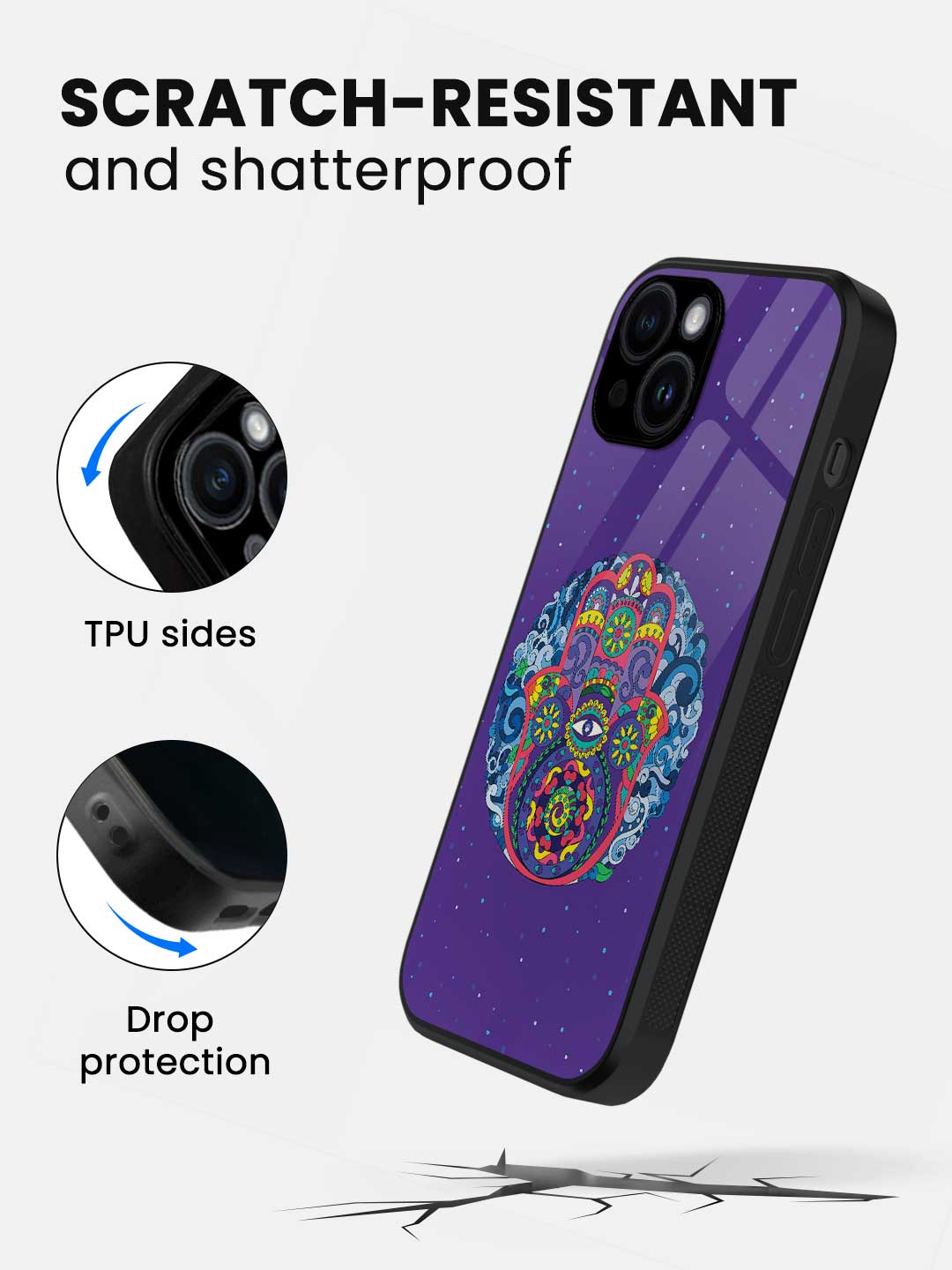 Humsa Mandala - iPhone 14 Glass Cover