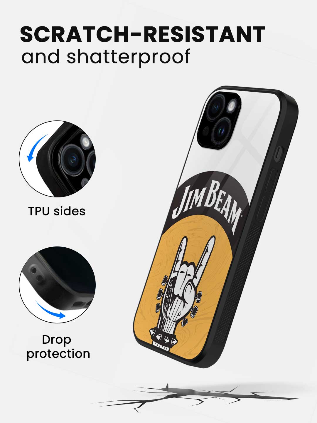 Jim Beam Rock Swag White - iPhone 14 Glass Cover