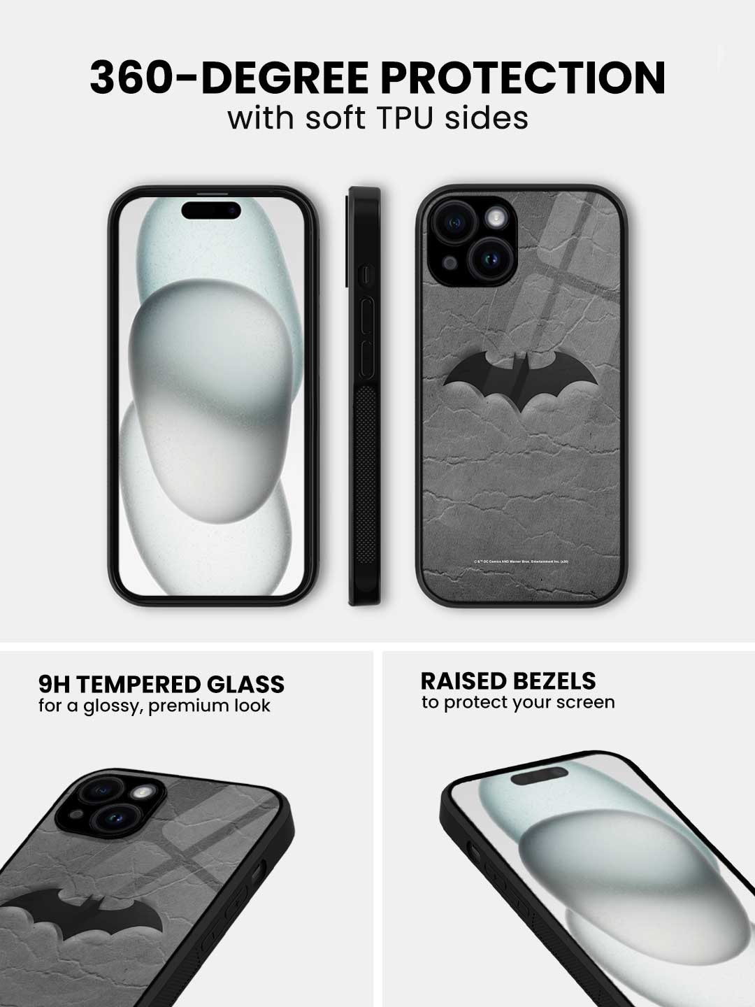 Fade Out Batman - iPhone 14 Glass Cover