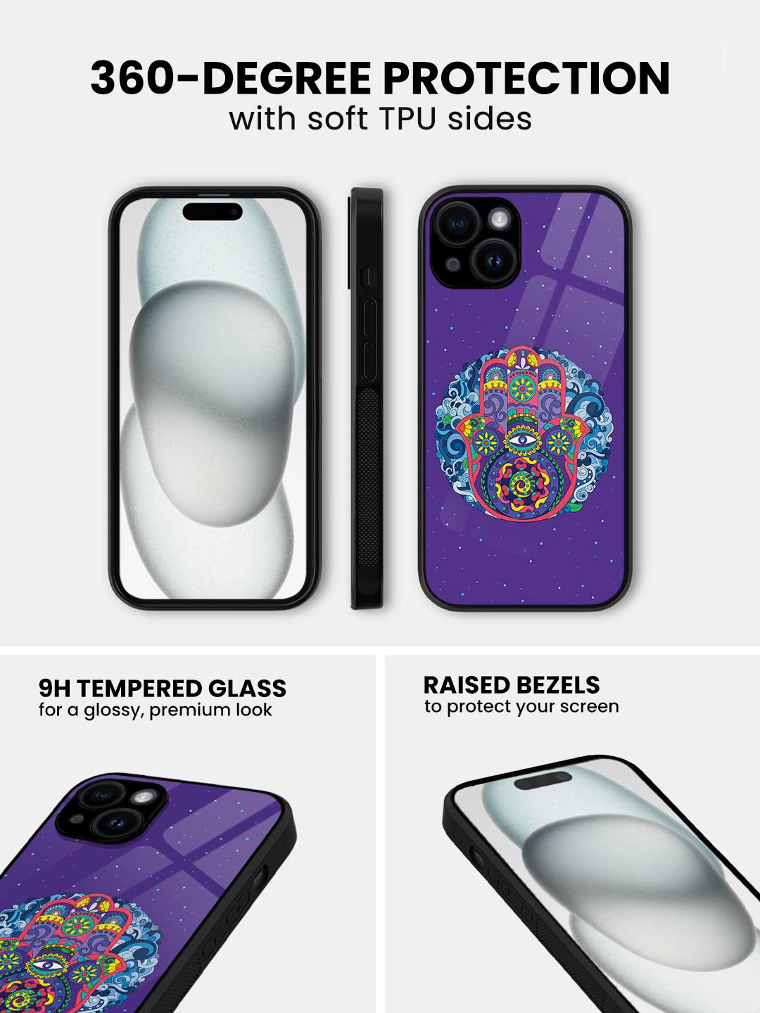 Humsa Mandala - iPhone 14 Glass Cover