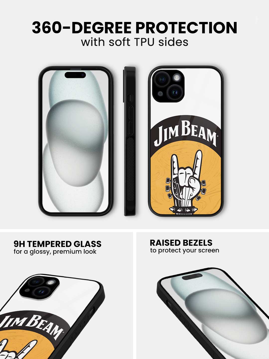 Jim Beam Rock Swag White - iPhone 14 Glass Cover