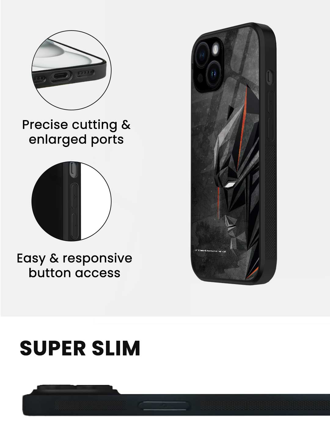 Batman Geometric - iPhone 15 Glass Cover