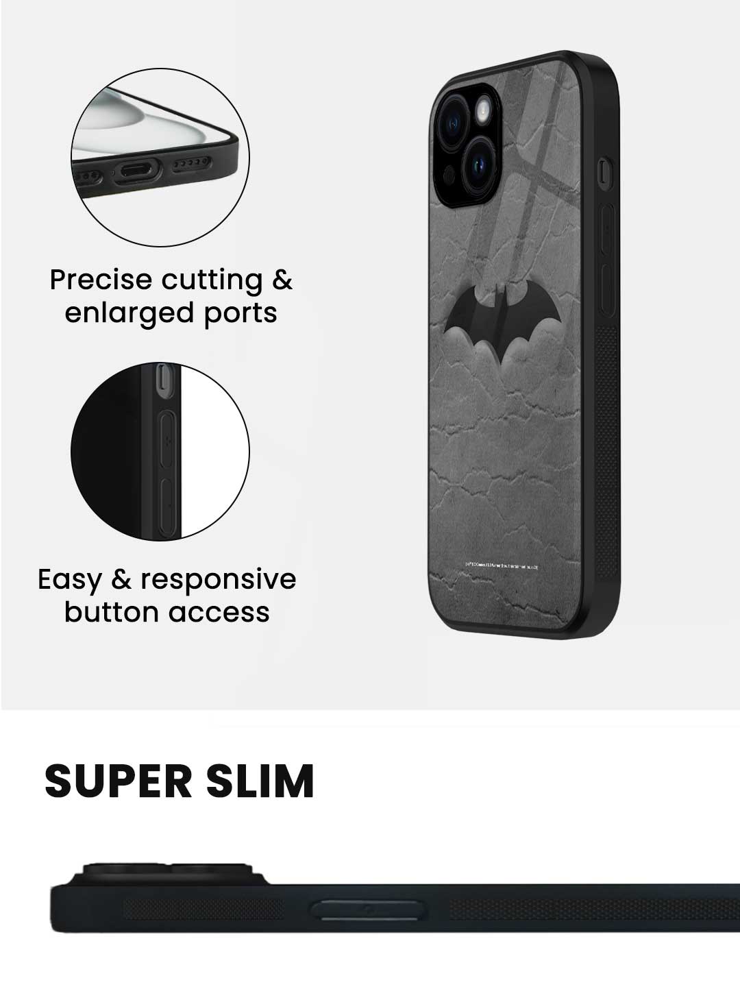 Fade Out Batman - iPhone 14 Glass Cover