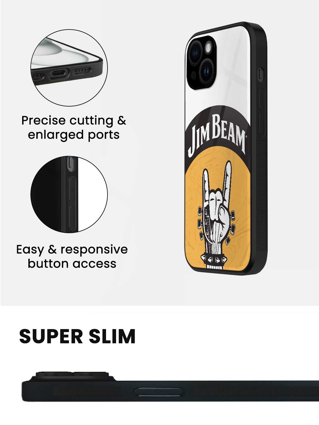 Jim Beam Rock Swag White - iPhone 14 Glass Cover