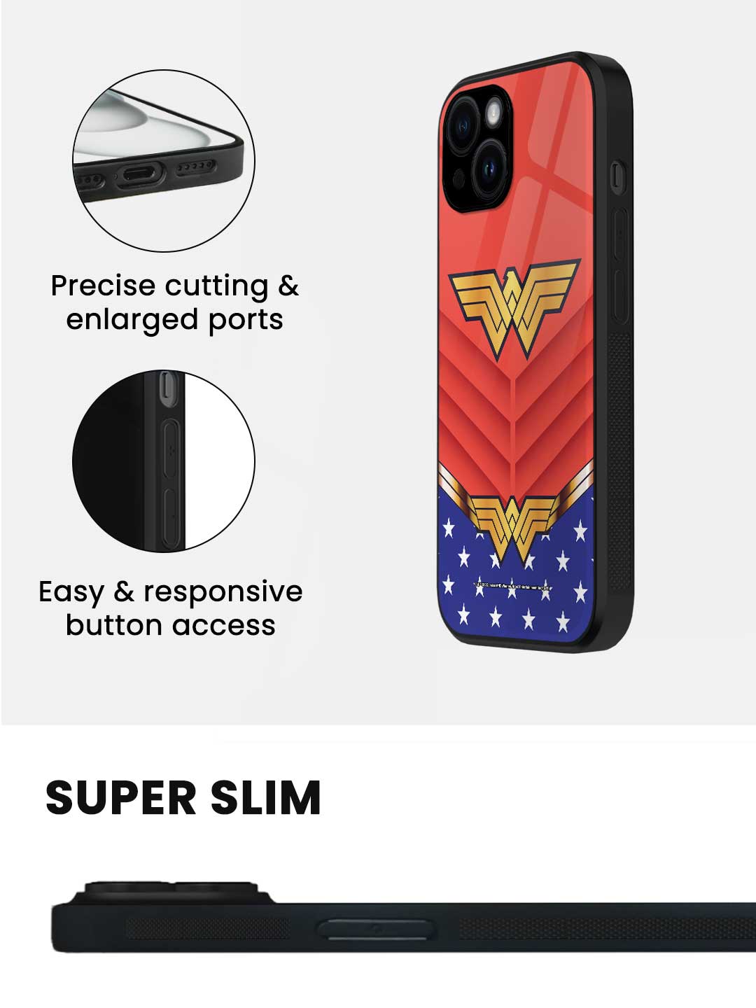Suit up Wonder Woman - iPhone 15 Glass Cover