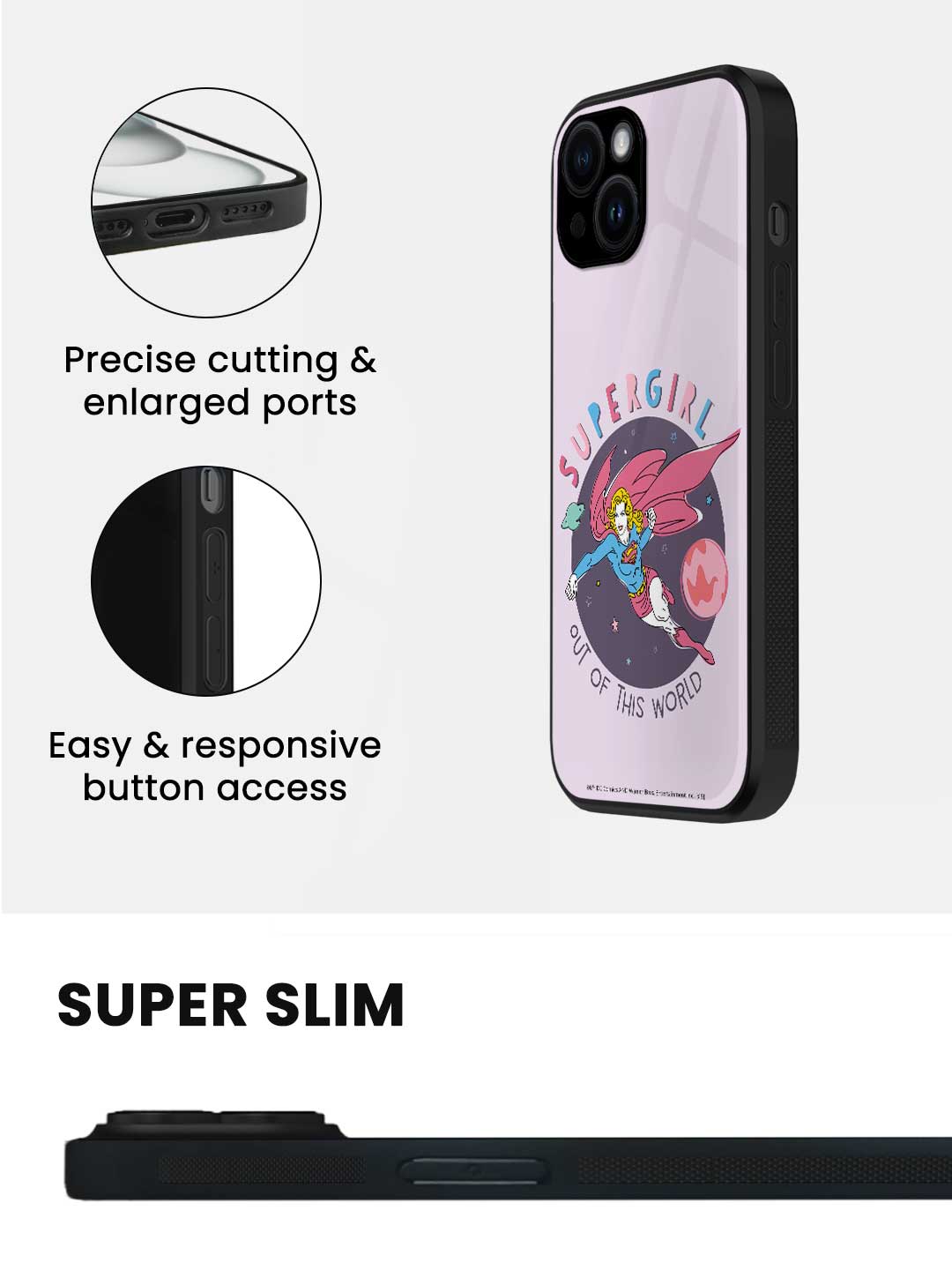 Supergirl out of the World - iPhone 15 Glass Cover