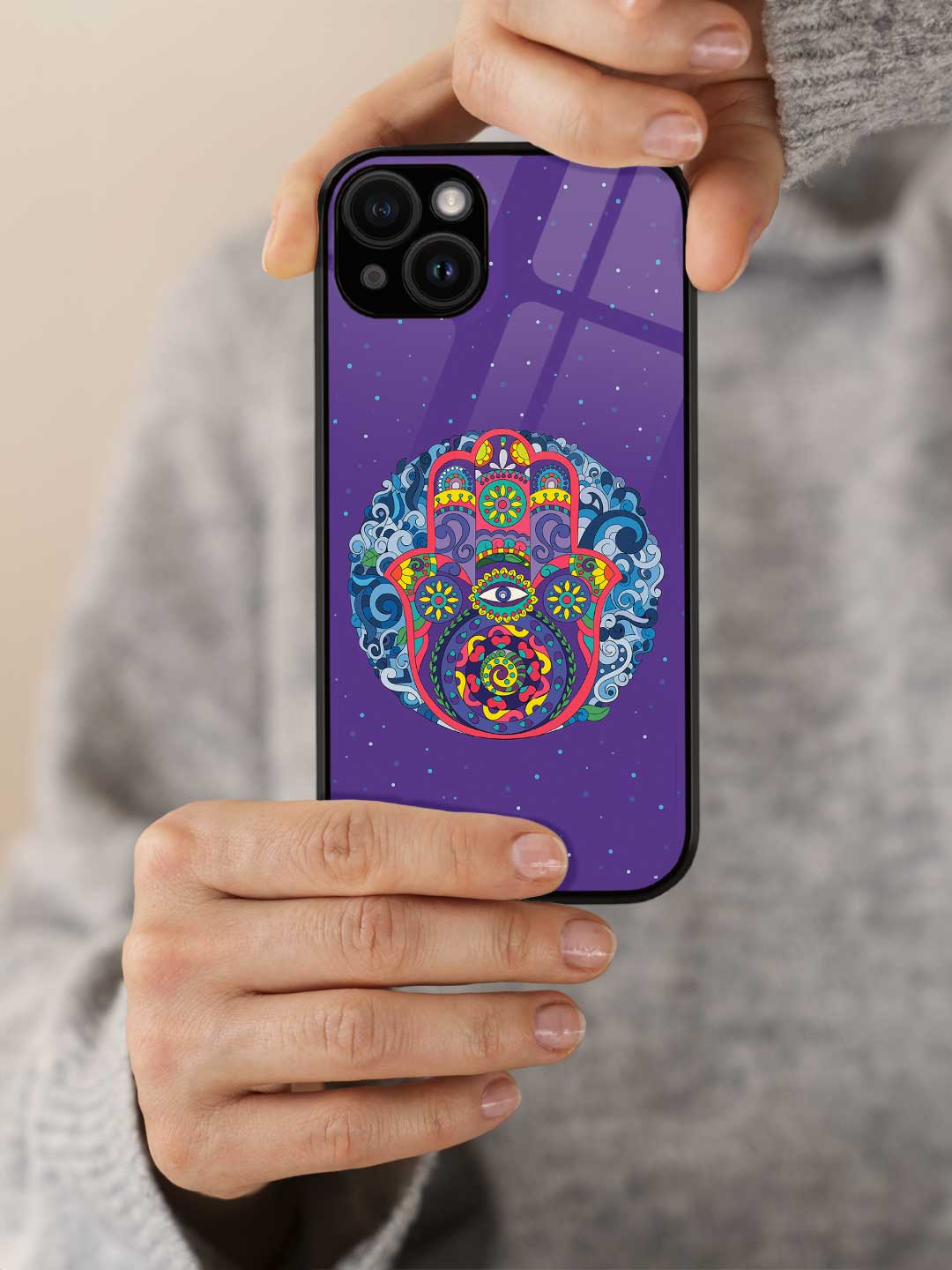 Humsa Mandala - iPhone 14 Glass Cover