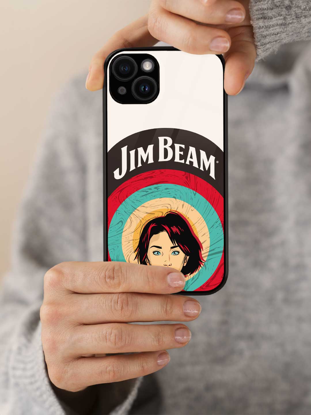 Jim Beam Character White - iPhone 14 Glass Cover