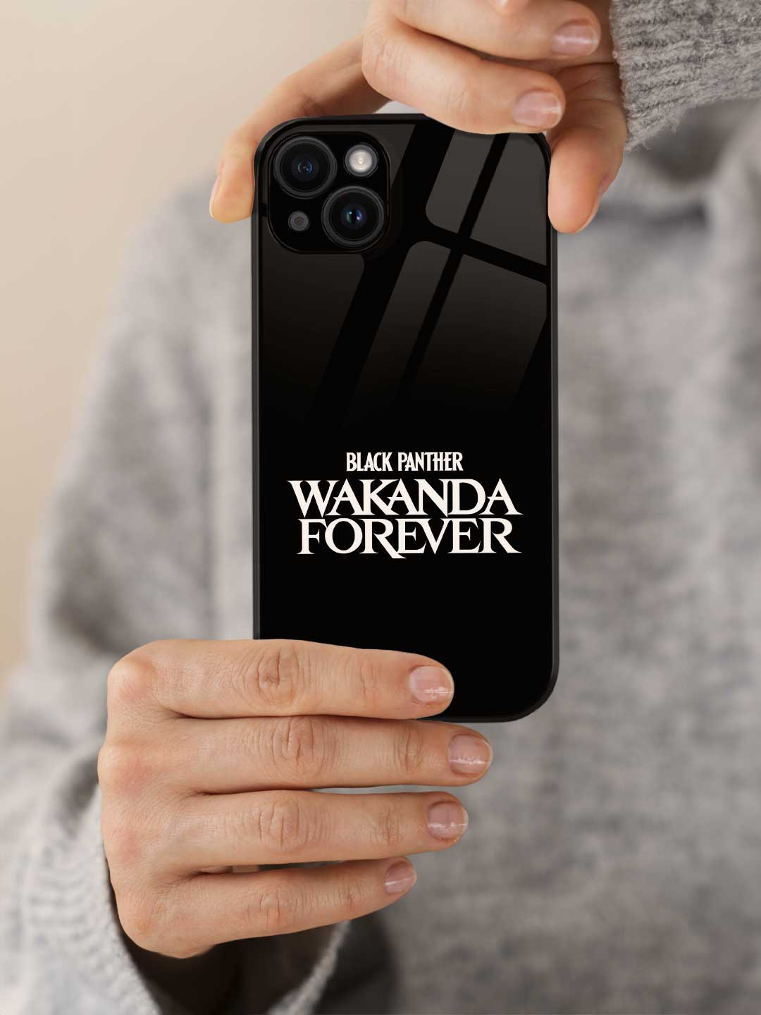 Wakanda Forever Logo White - iPhone 14 Glass Cover