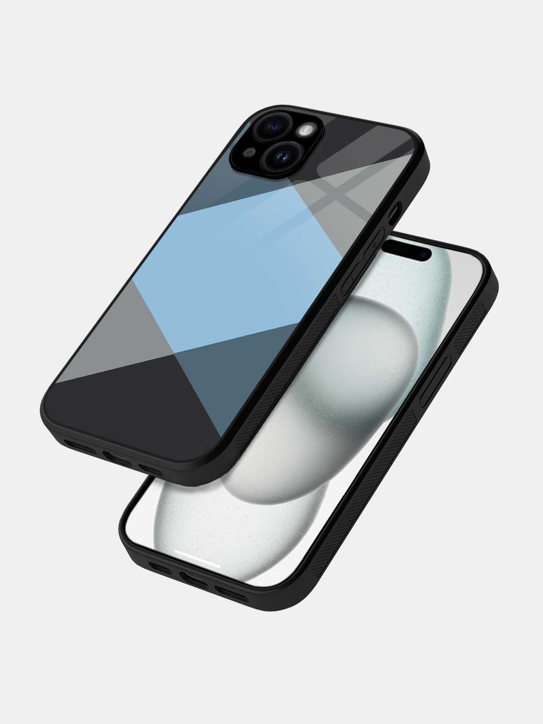 Criss Cross Blue - iPhone 15 Glass Cover