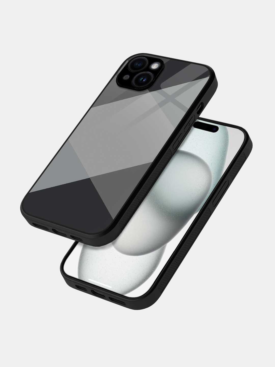 Criss Cross Grey - iPhone 15 Glass Cover