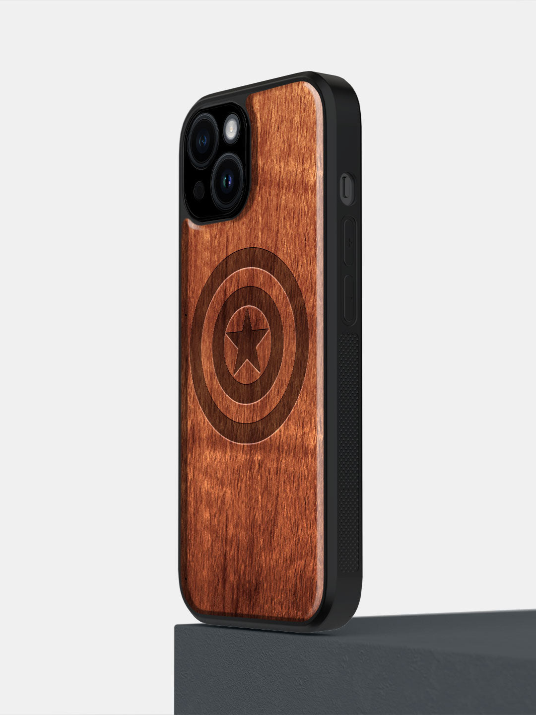 American Shield - iPhone 14 Walnut Wood Cover