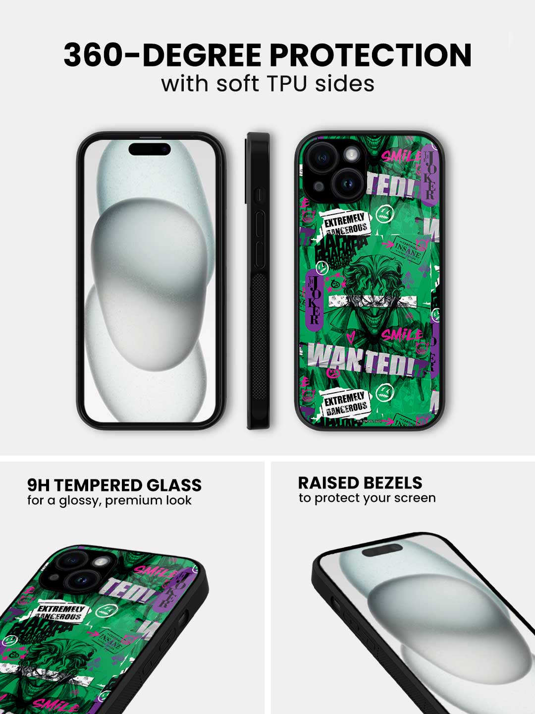 Extremely Dangerous Joker - iPhone 15 Glass Cover