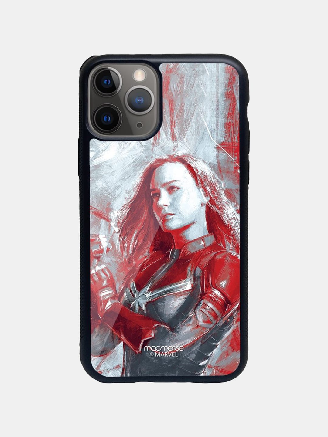 Charcoal Art Capt Marvel - iPhone 11 Pro Glass Cover