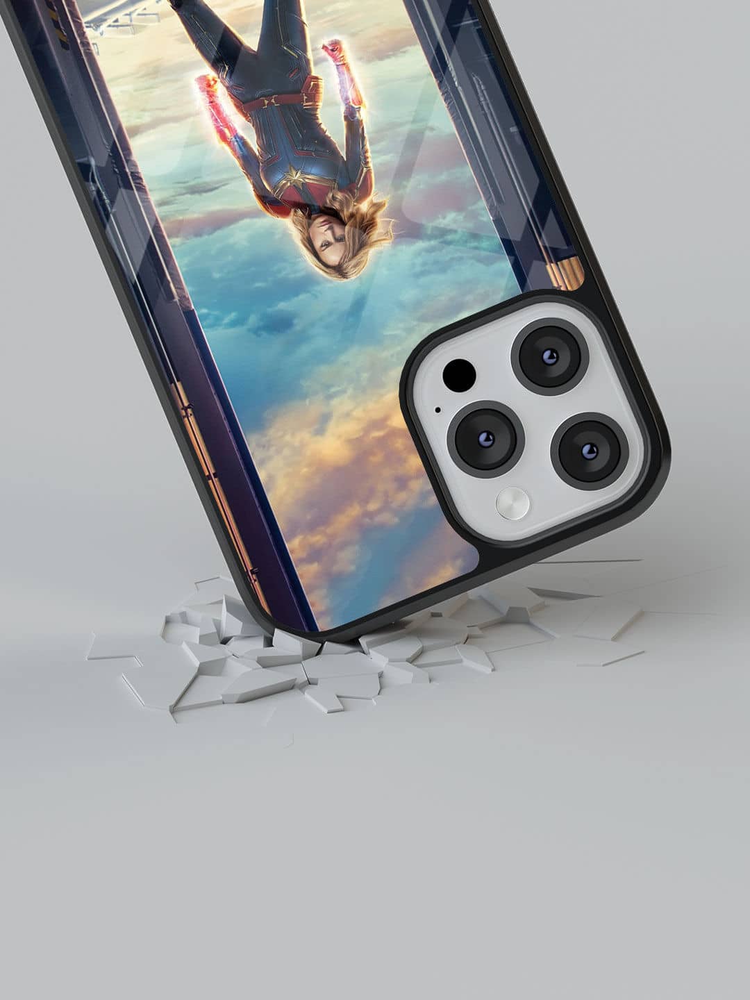 Captain Marvel Poster - iPhone 13 Pro Max Glass Cover