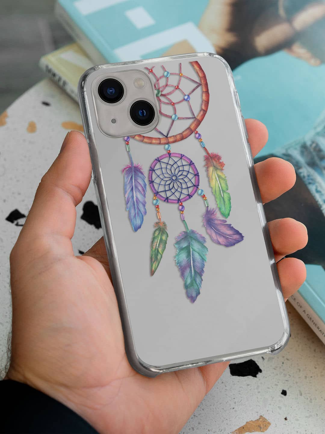 Dream Catcher Feathers - iPhone 13 Mini Clear Cover