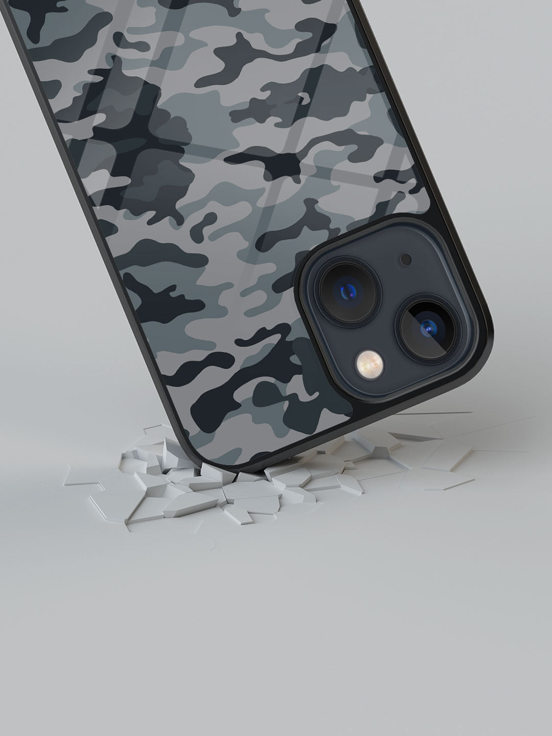 Camo Gun Metal - iPhone 13 Mini Glass Cover