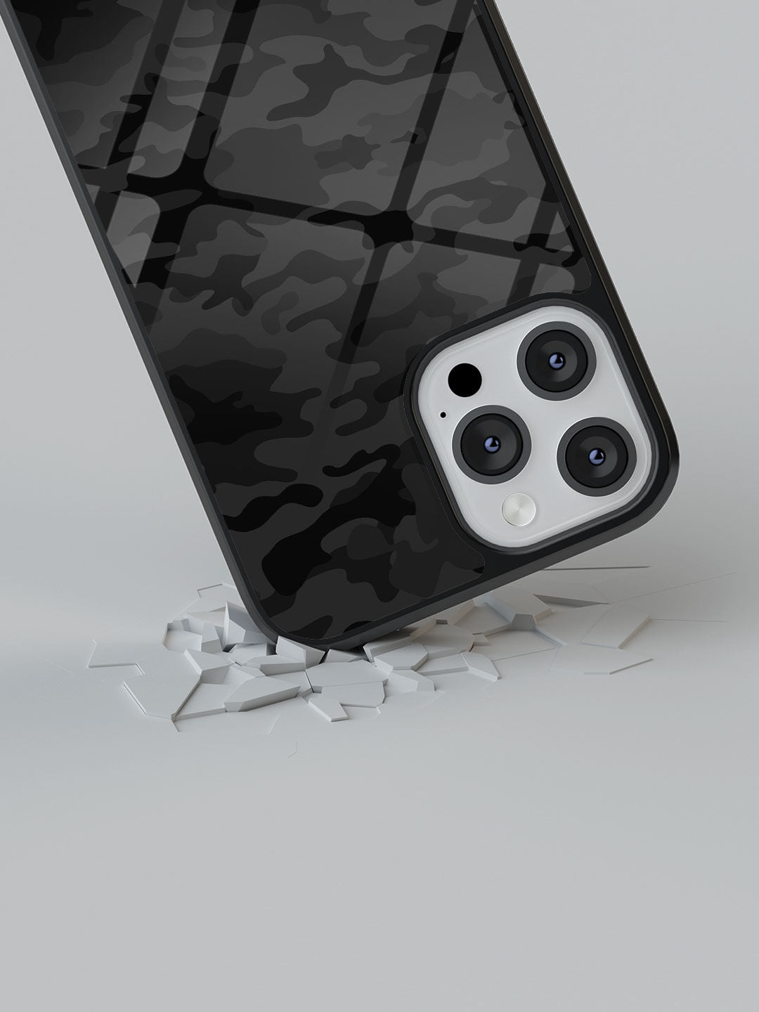 Camo Army Black - iPhone 13 Pro Glass Cover