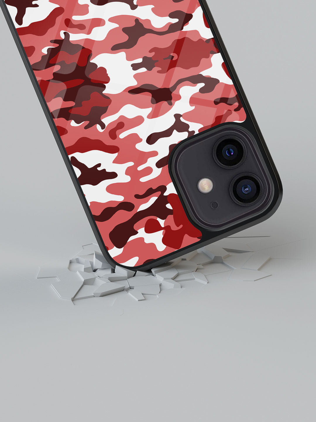 Camo Indian Red - iPhone 12 Glass Cover