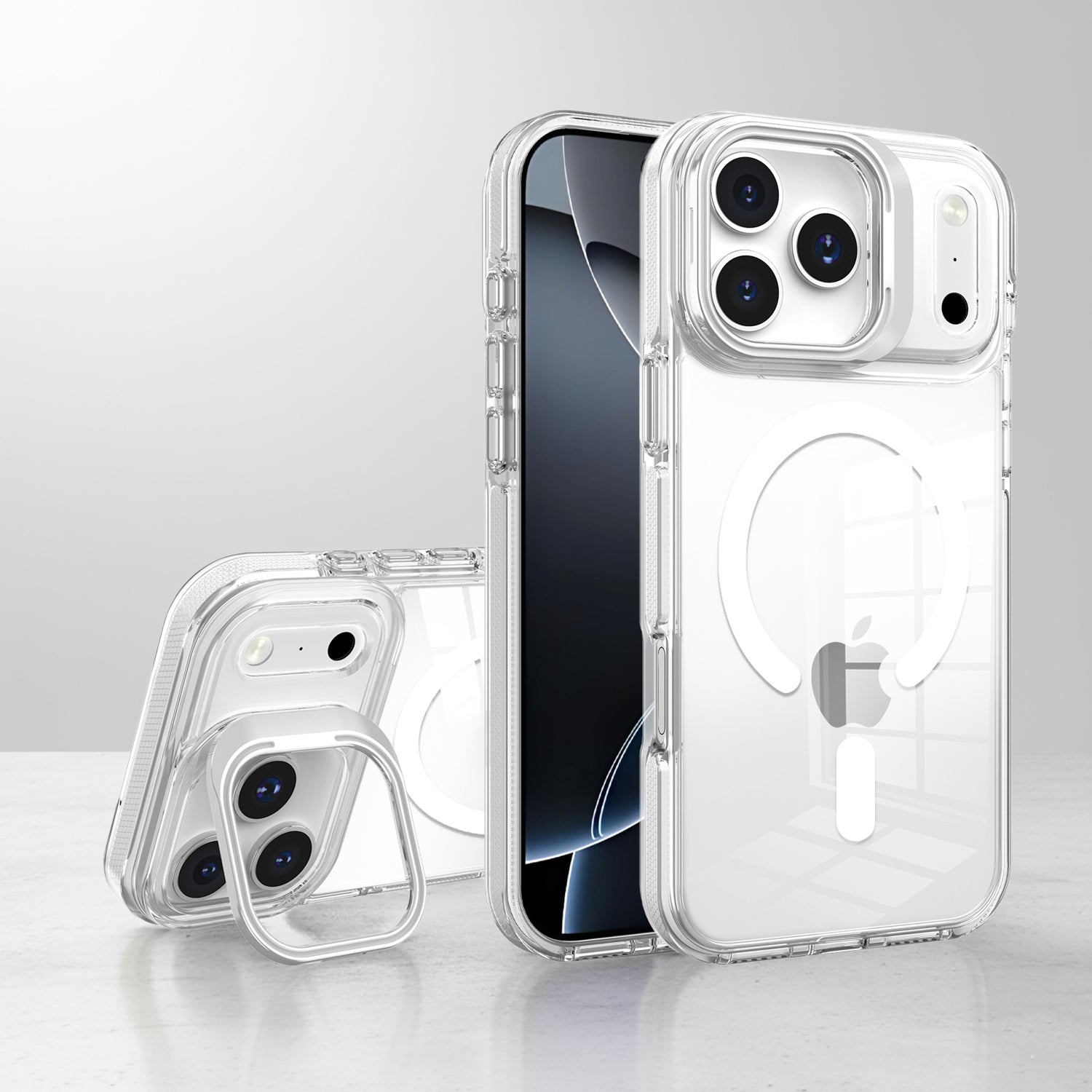 Basics - iPhone 17 Pro Max Cover - Clear Kickstand