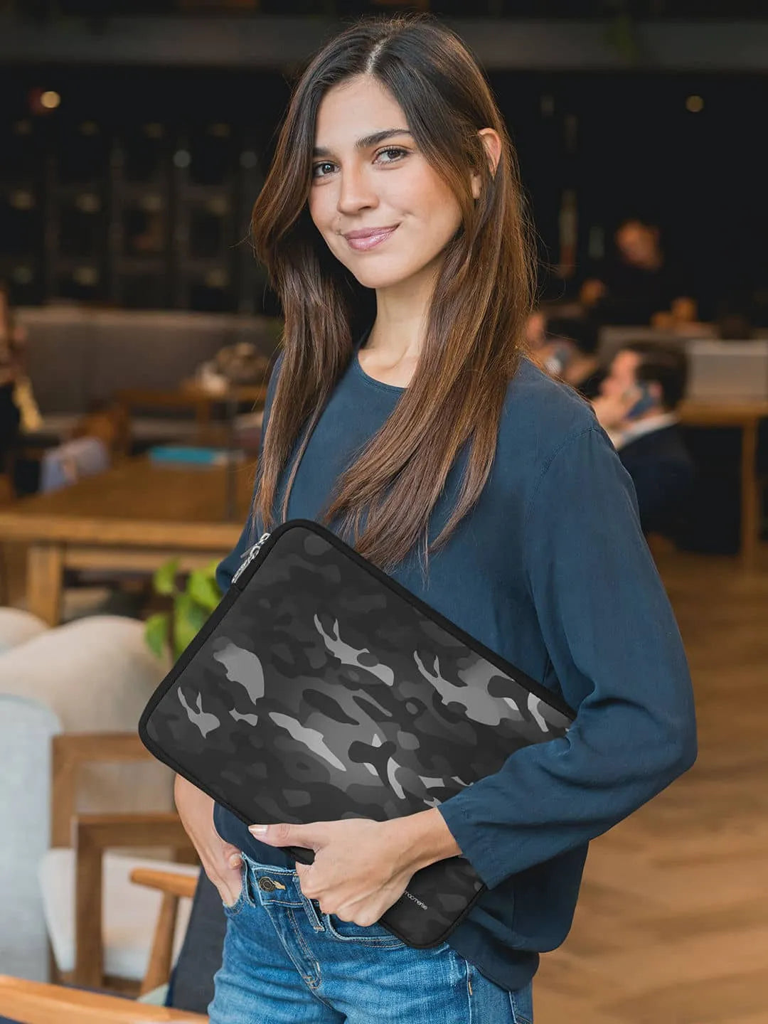 Camo Gunmetal Grey - Laptop Sleeve - Neoprene