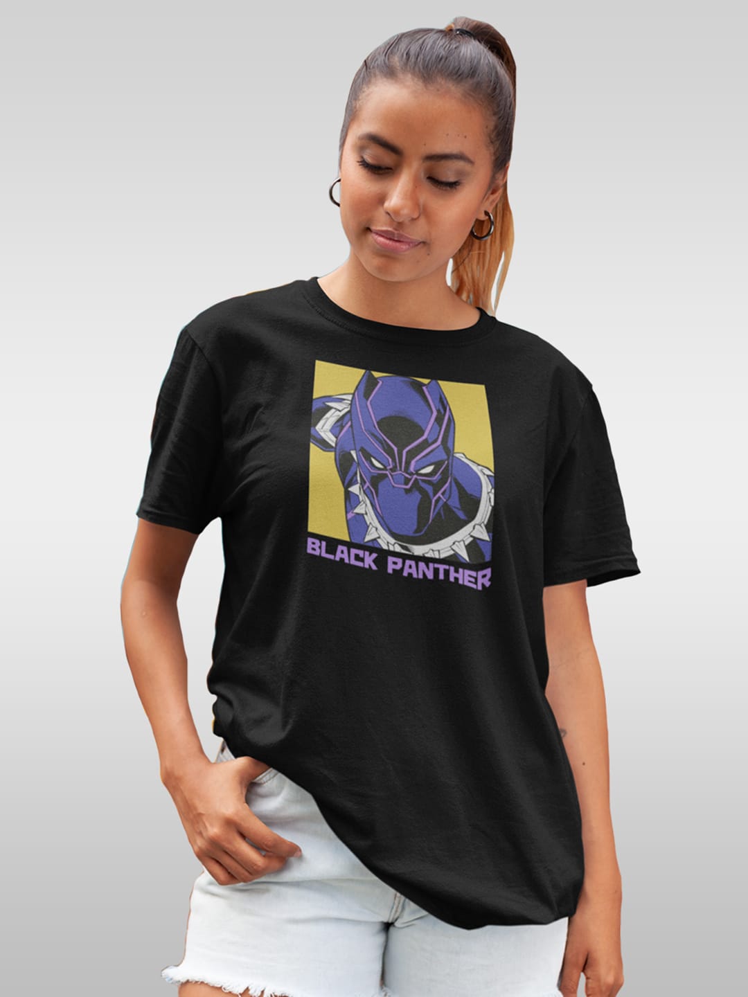 Comic Black Panther - Womens T-Shirt - Regular Fit - Black - XL