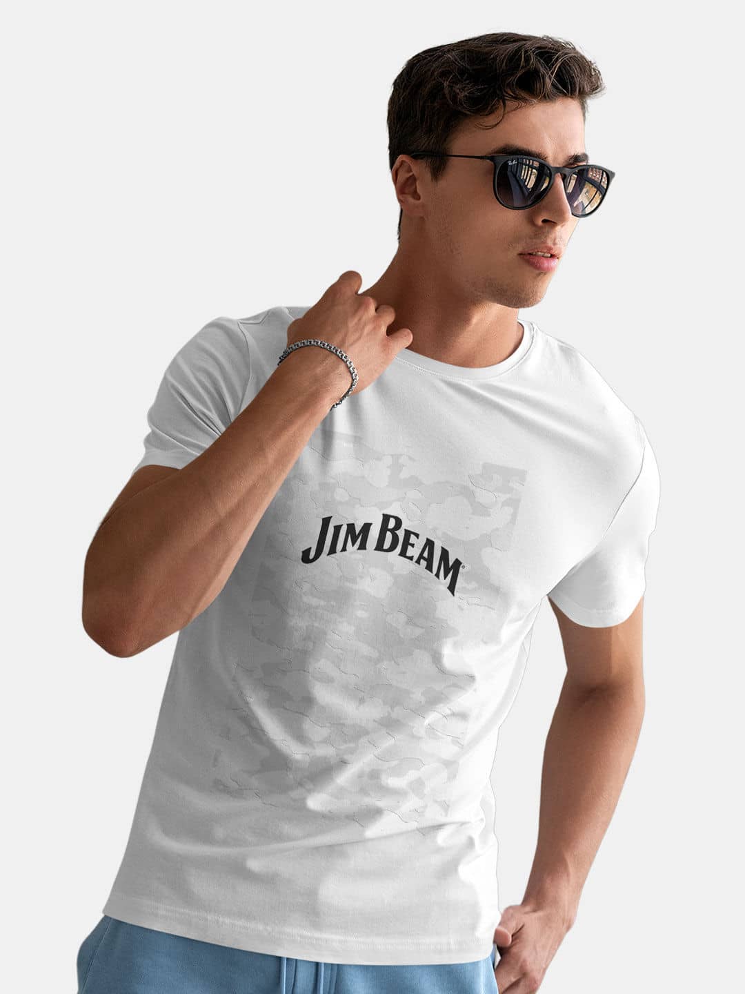 Jim Beam Camo White - Mens T-Shirt White XXL