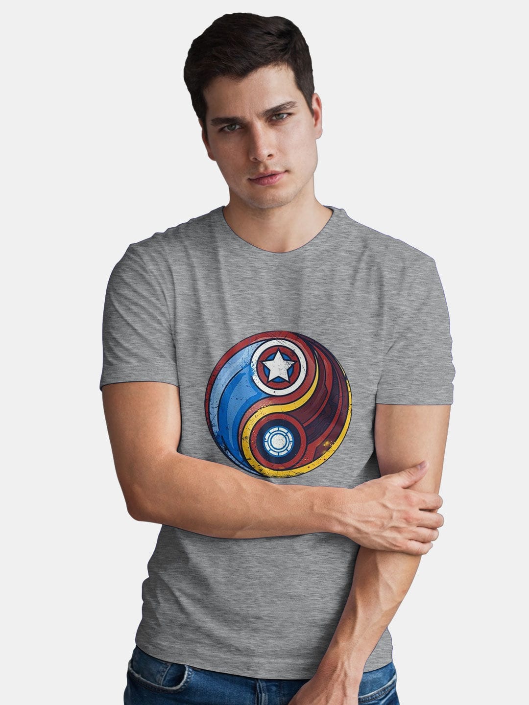 Marvel Yin Yang - Unisex T-Shirt Grey Melange Medium